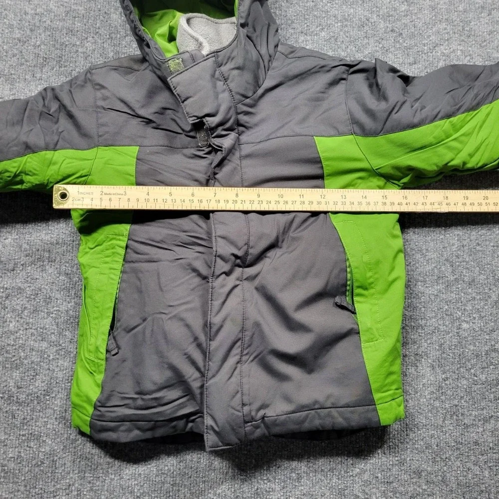 The Childrens Place Jacket‎ Boys XS 4 Gray Green Hooded Puffer Coat Snow Winter